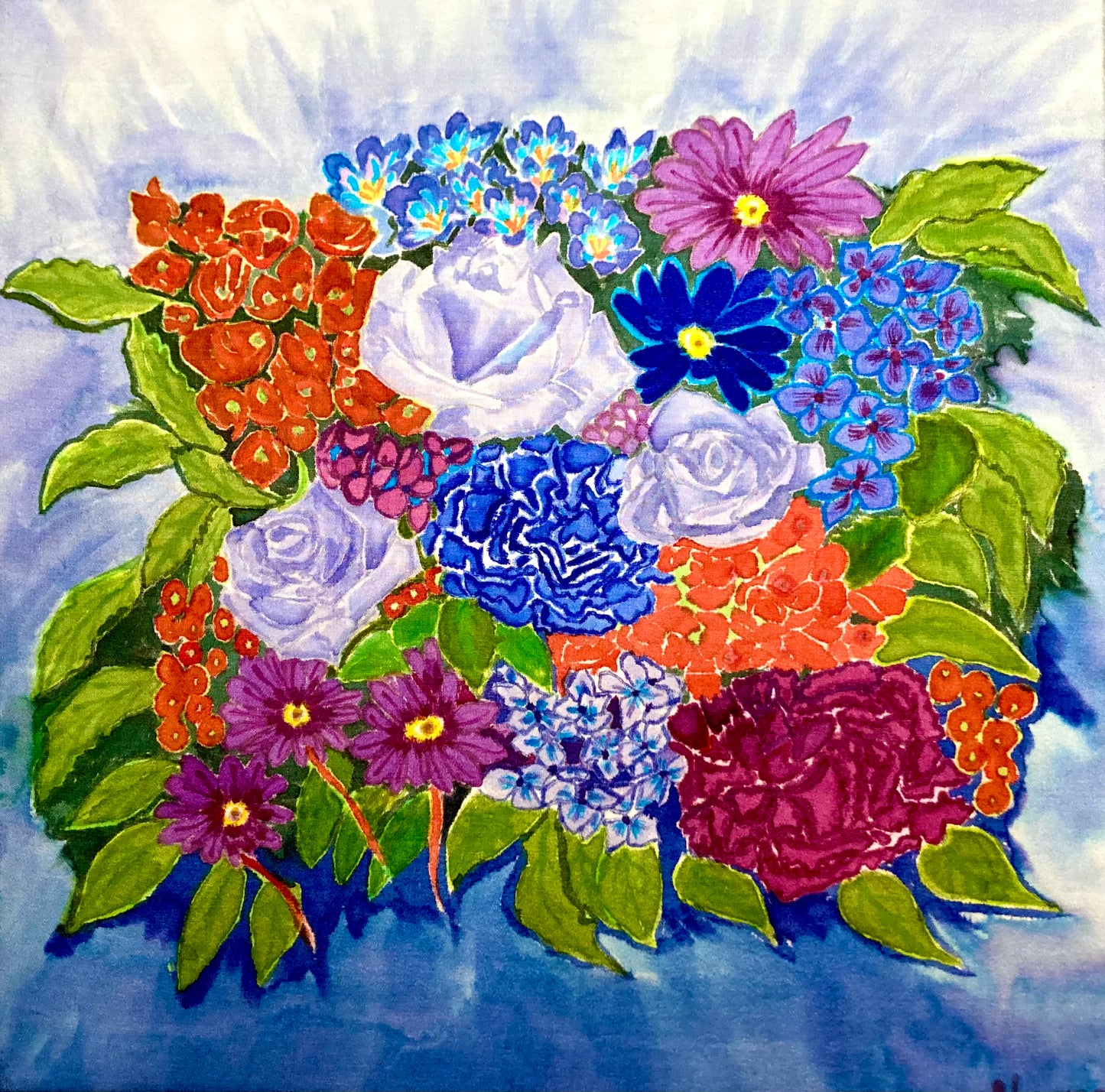 LAVENDER FLORAL BOUQUET PRINT