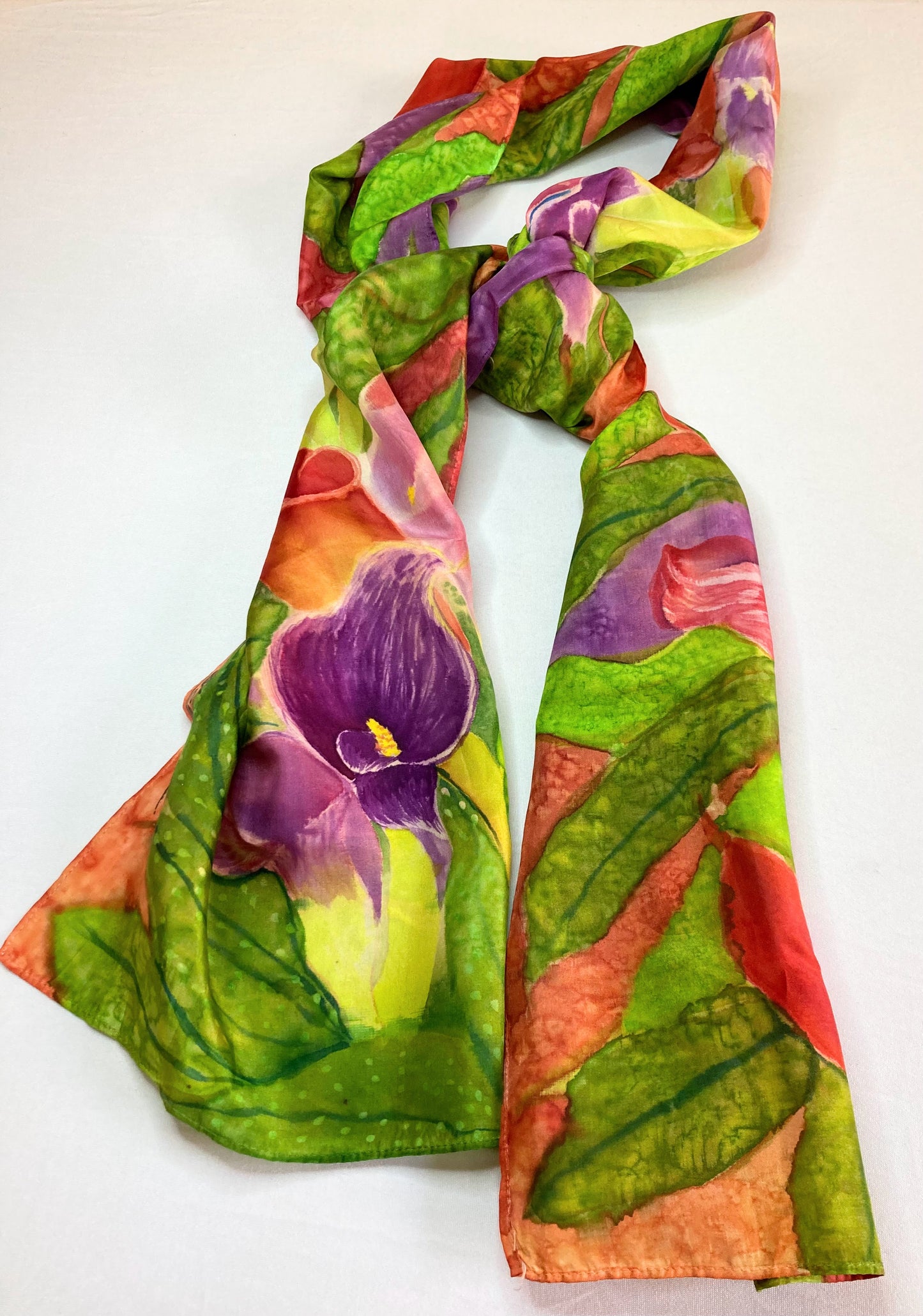 PURPLE LILY Silk Scarf