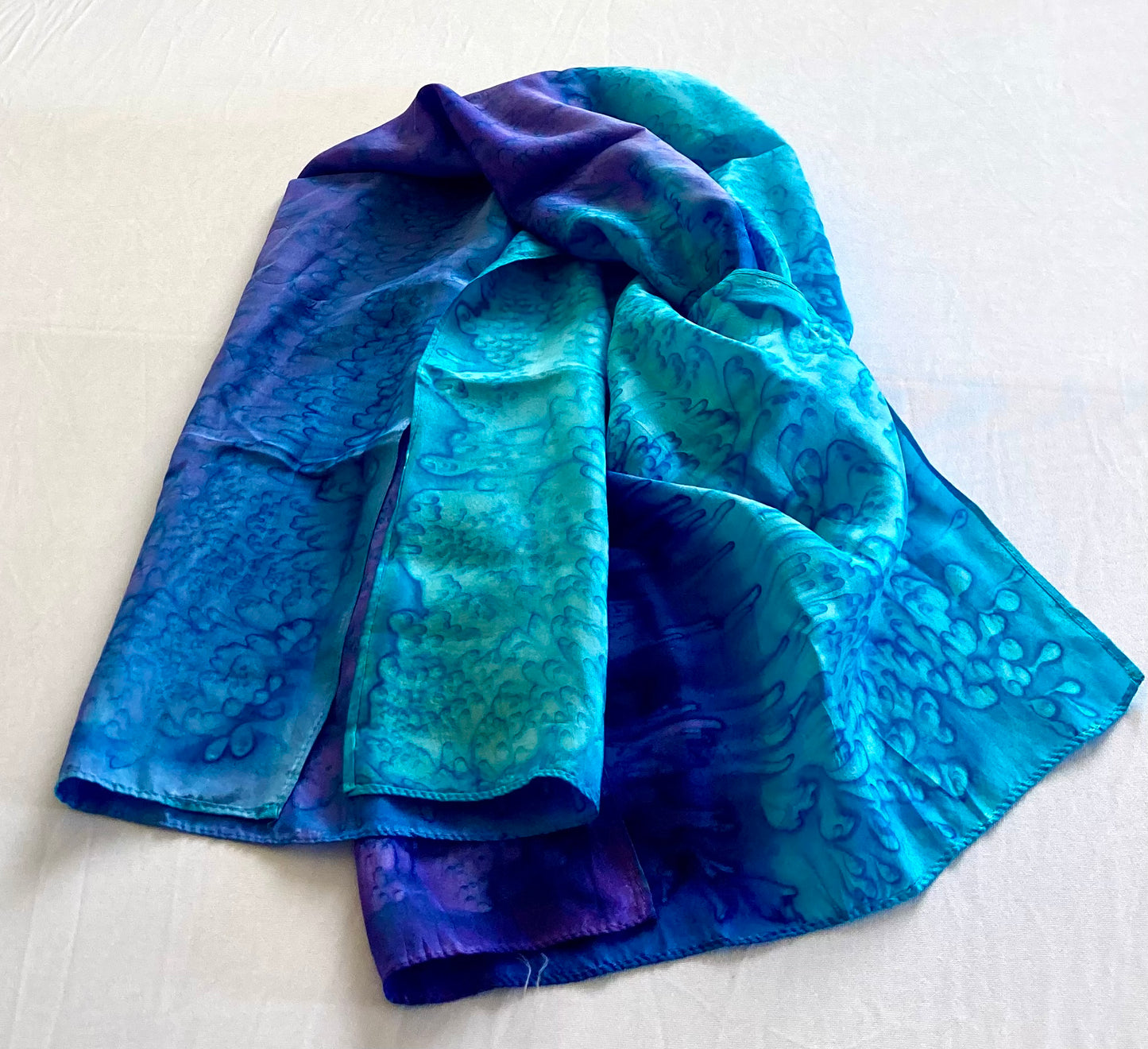SEA WAVES Silk Scarf