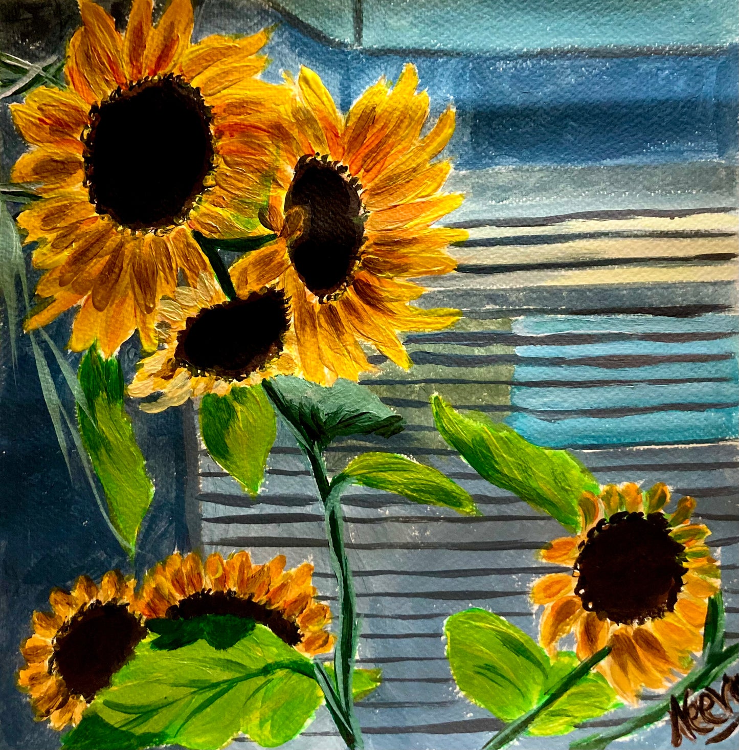 SUNFLOWERS IN SHADOW