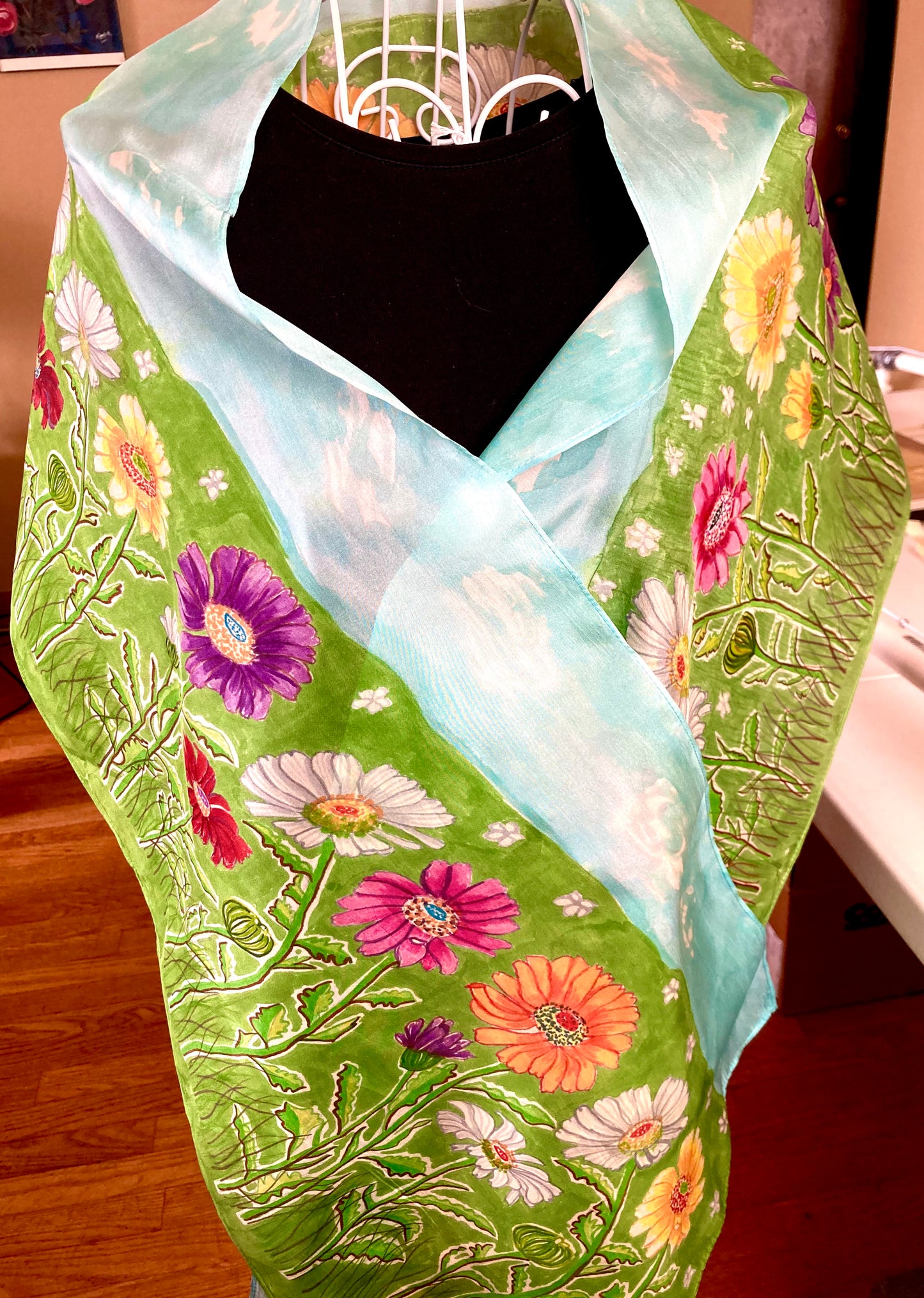 SPRING DAISIES Silk Scarf
