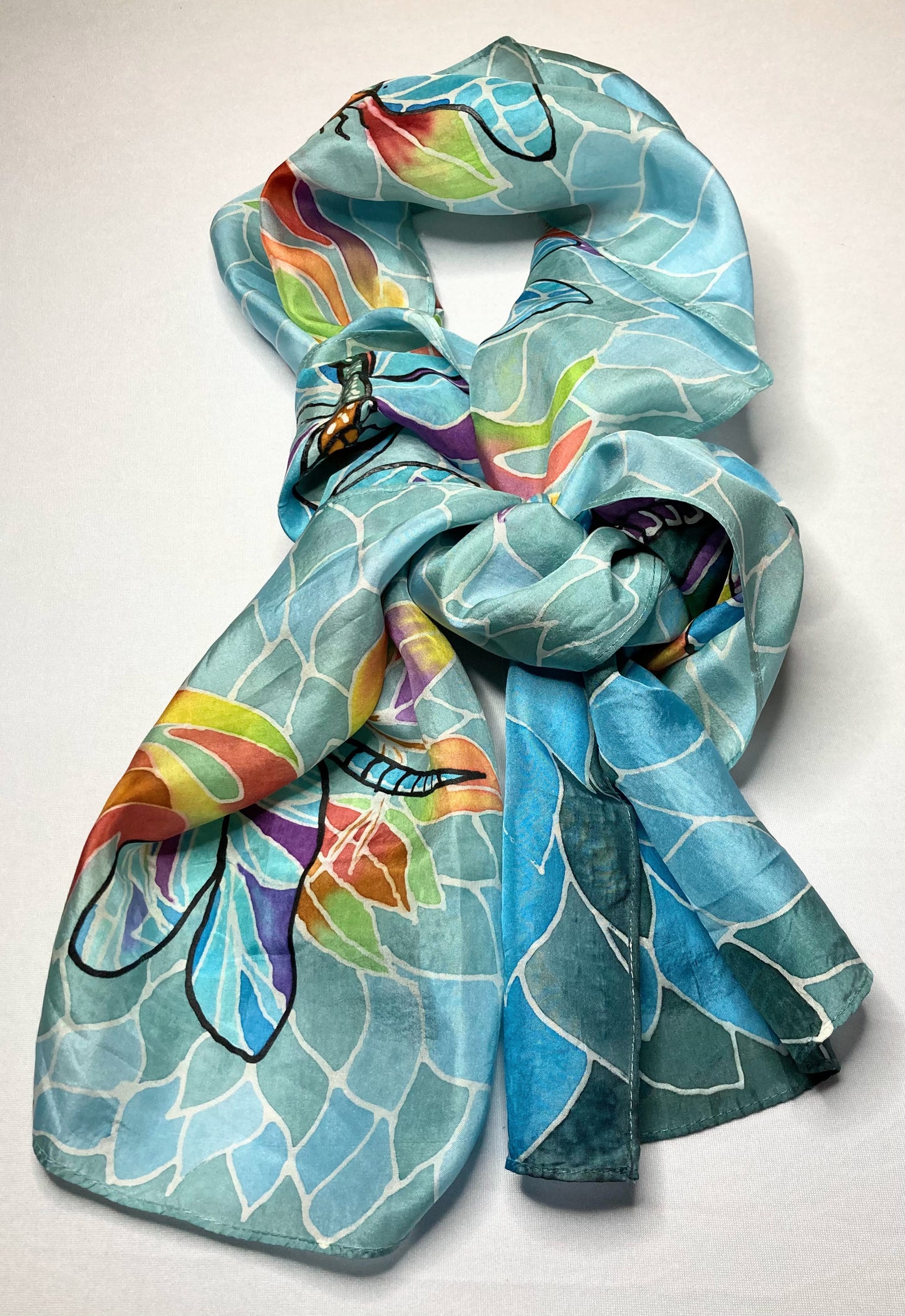 BLUE DRAGONFLY Silk Scarf