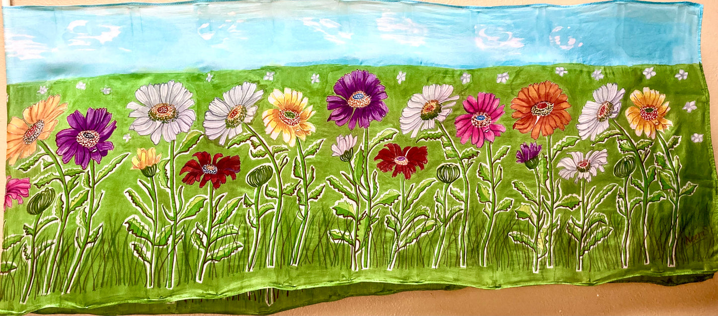 SPRING DAISIES Silk Scarf