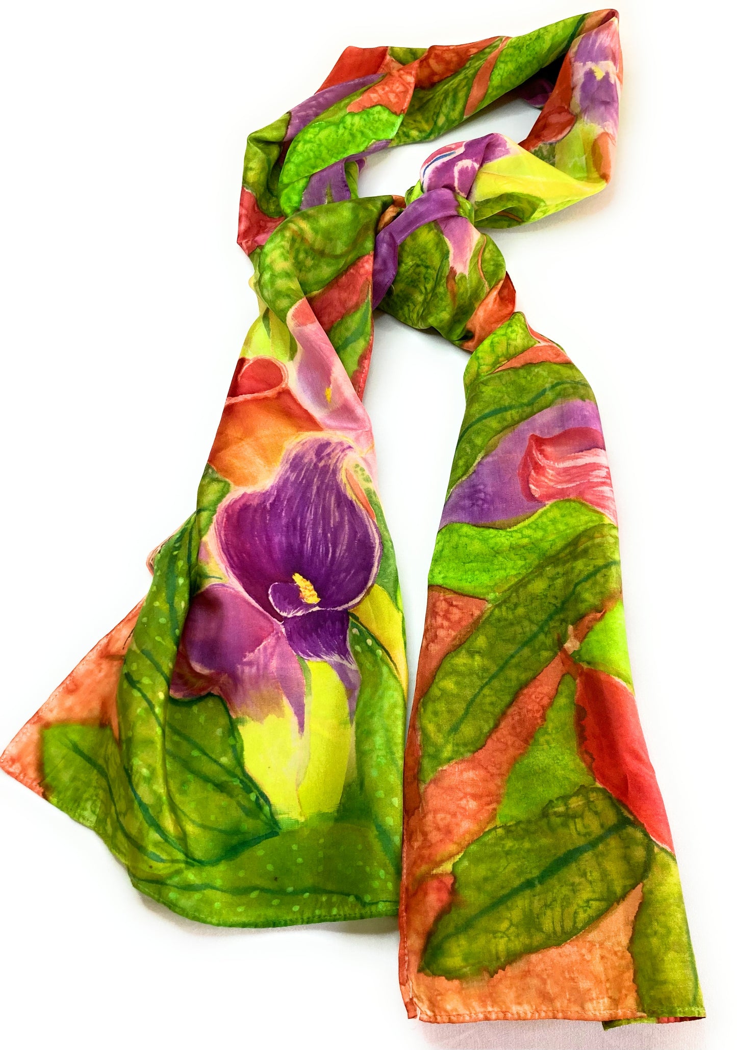 PURPLE LILY Silk Scarf