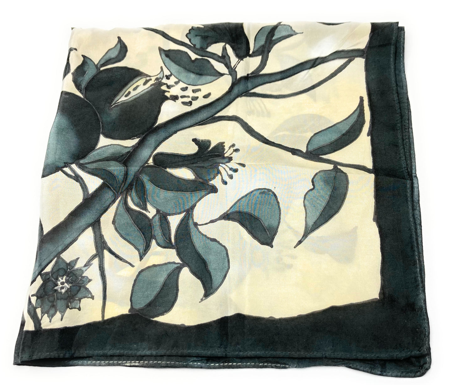 POMEGRANATE B &W Silk Bandana