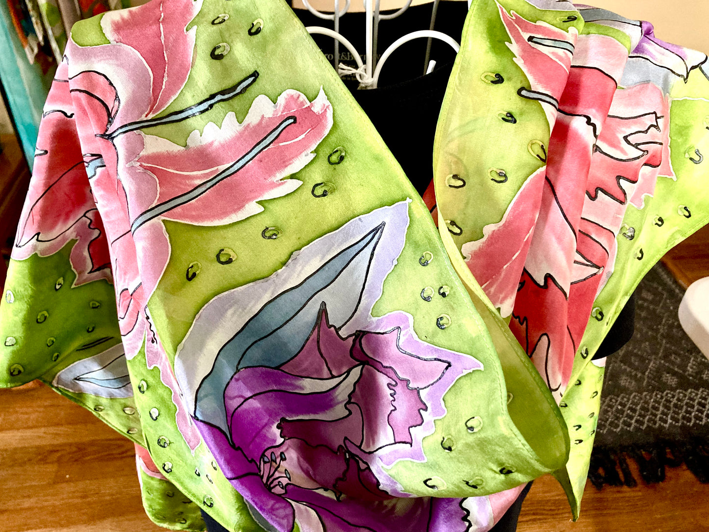 PURPLE PINK SILK SCARF