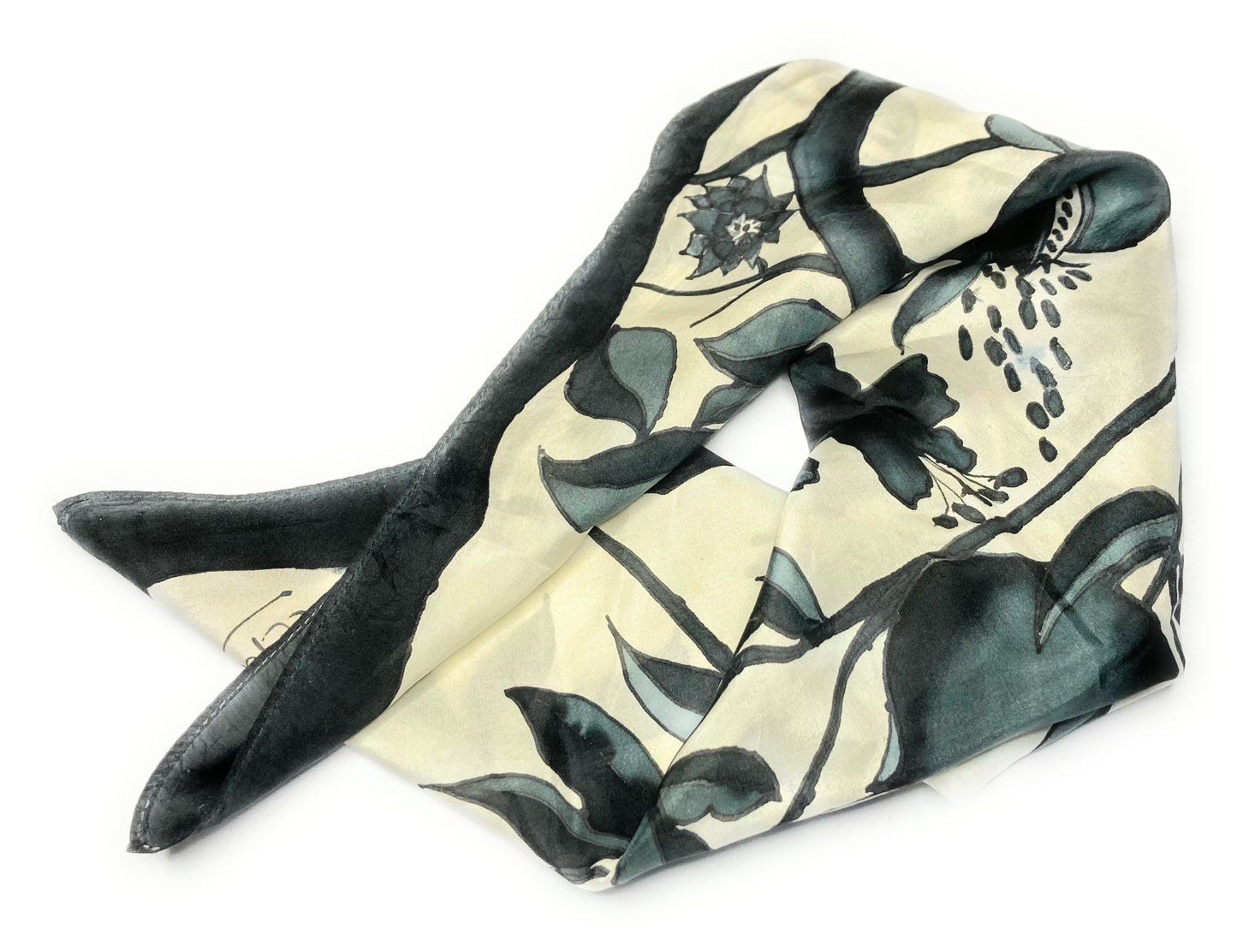 POMEGRANATE B &W Silk Bandana