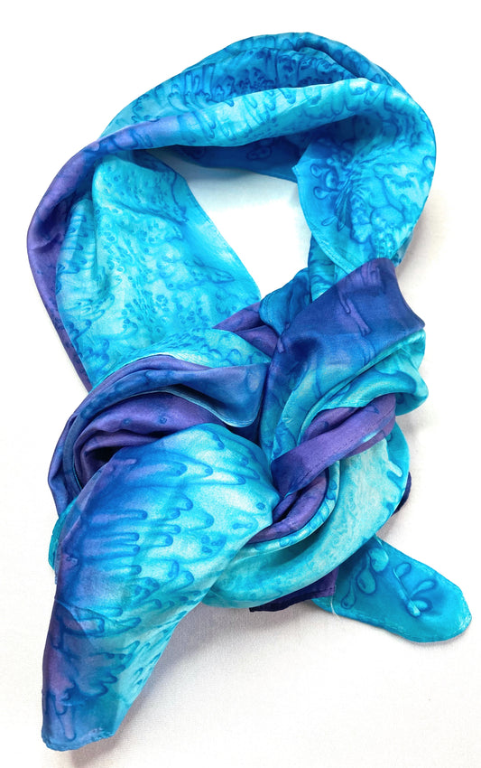 SEA WAVES Silk Scarf