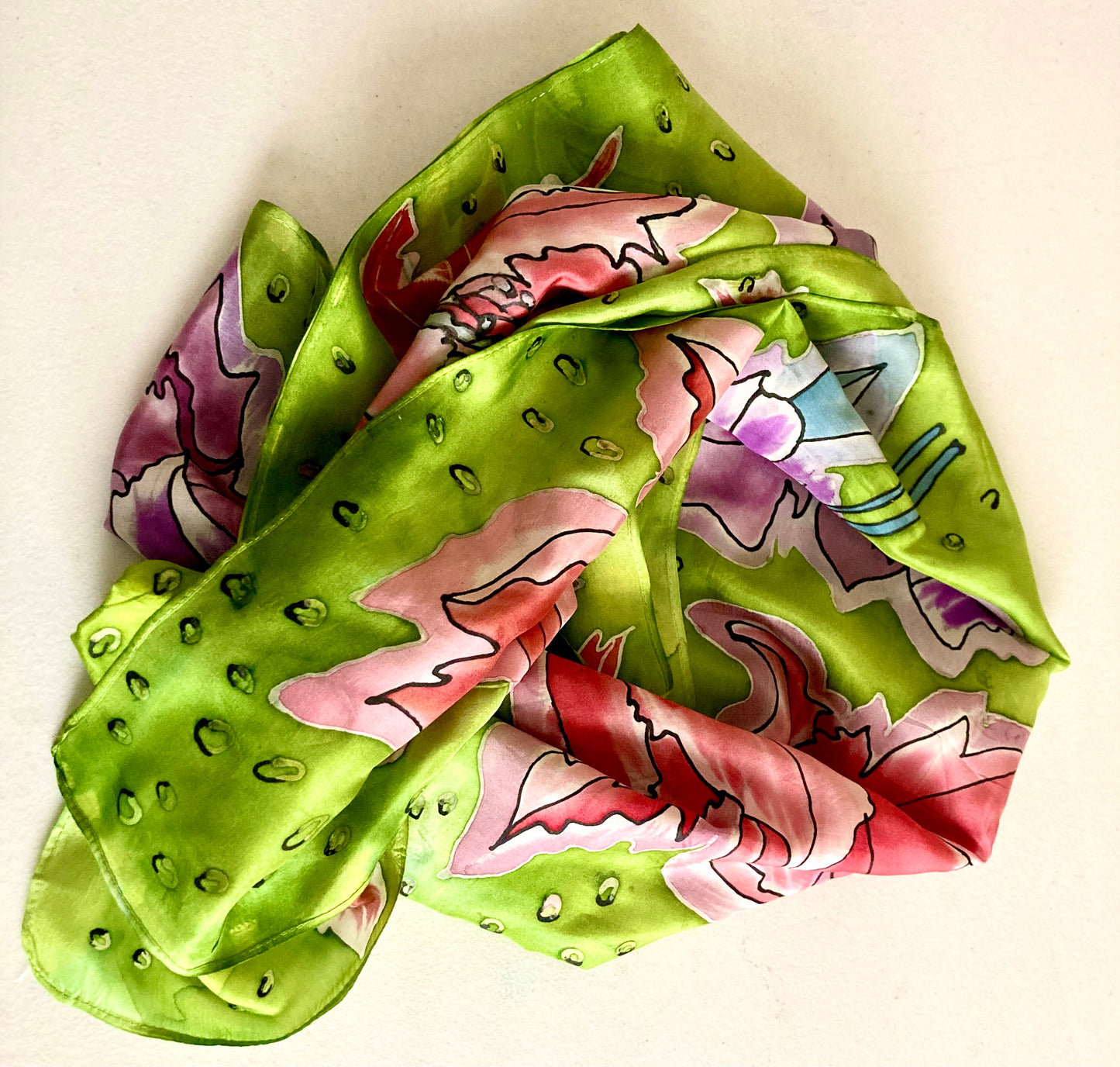 PURPLE PINK SILK SCARF
