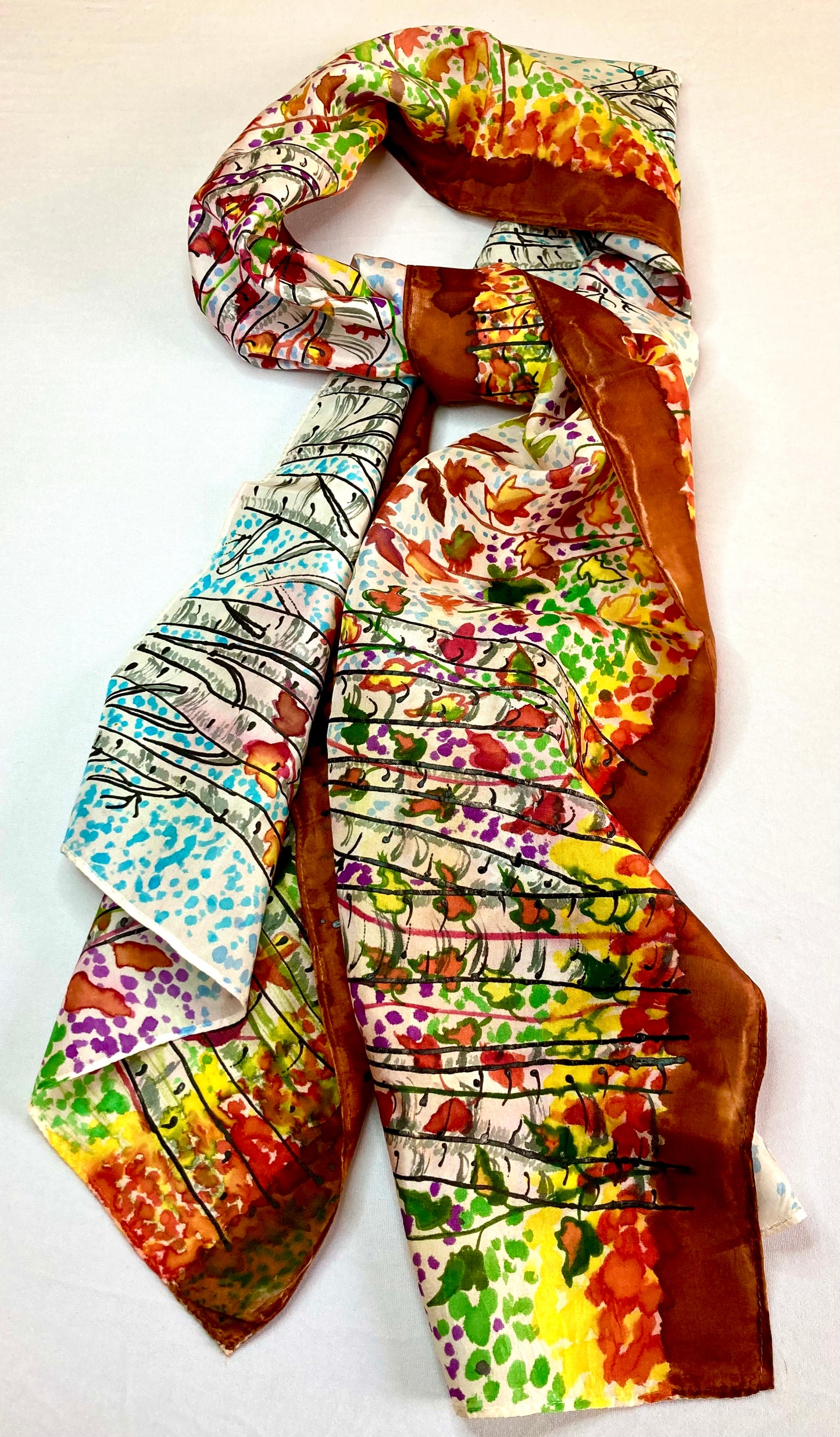 AUTUMN BIRCH Silk Scarf