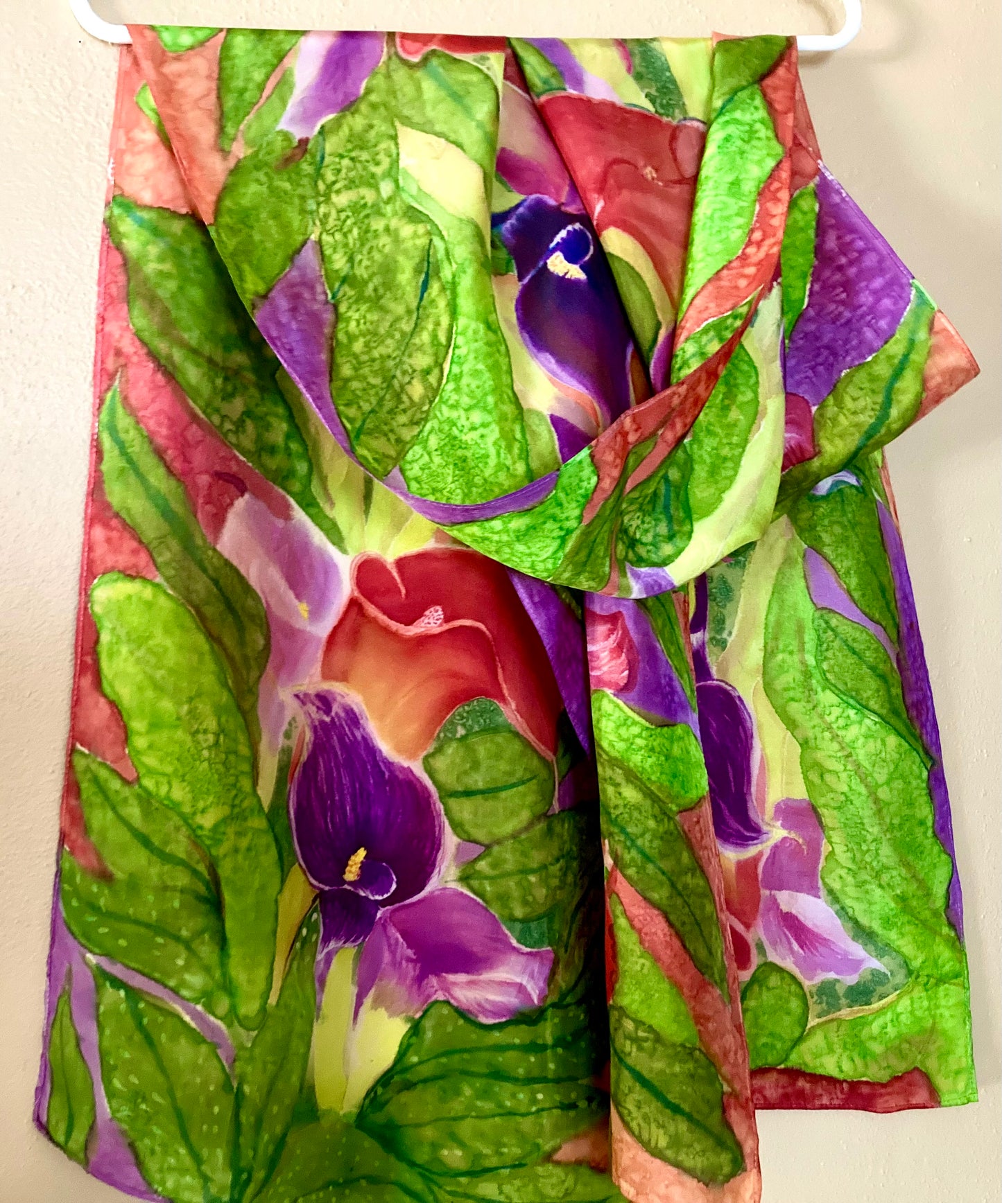 PURPLE LILY Silk Scarf