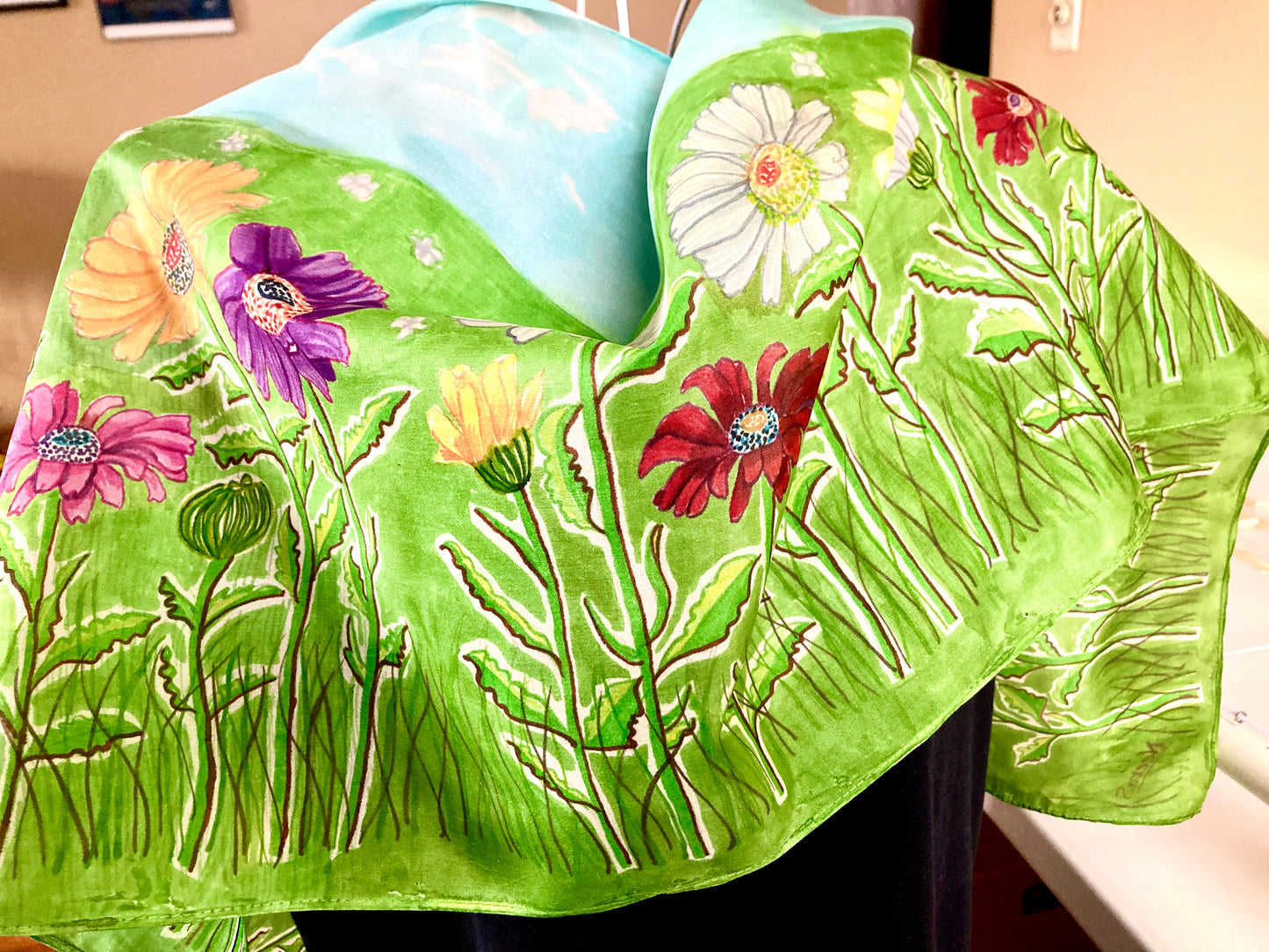 SPRING DAISIES Silk Scarf