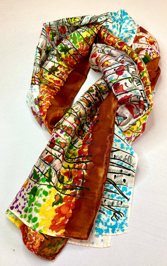 AUTUMN BIRCH Silk Scarf