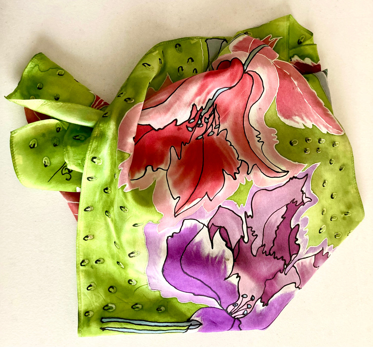 PURPLE PINK SILK SCARF