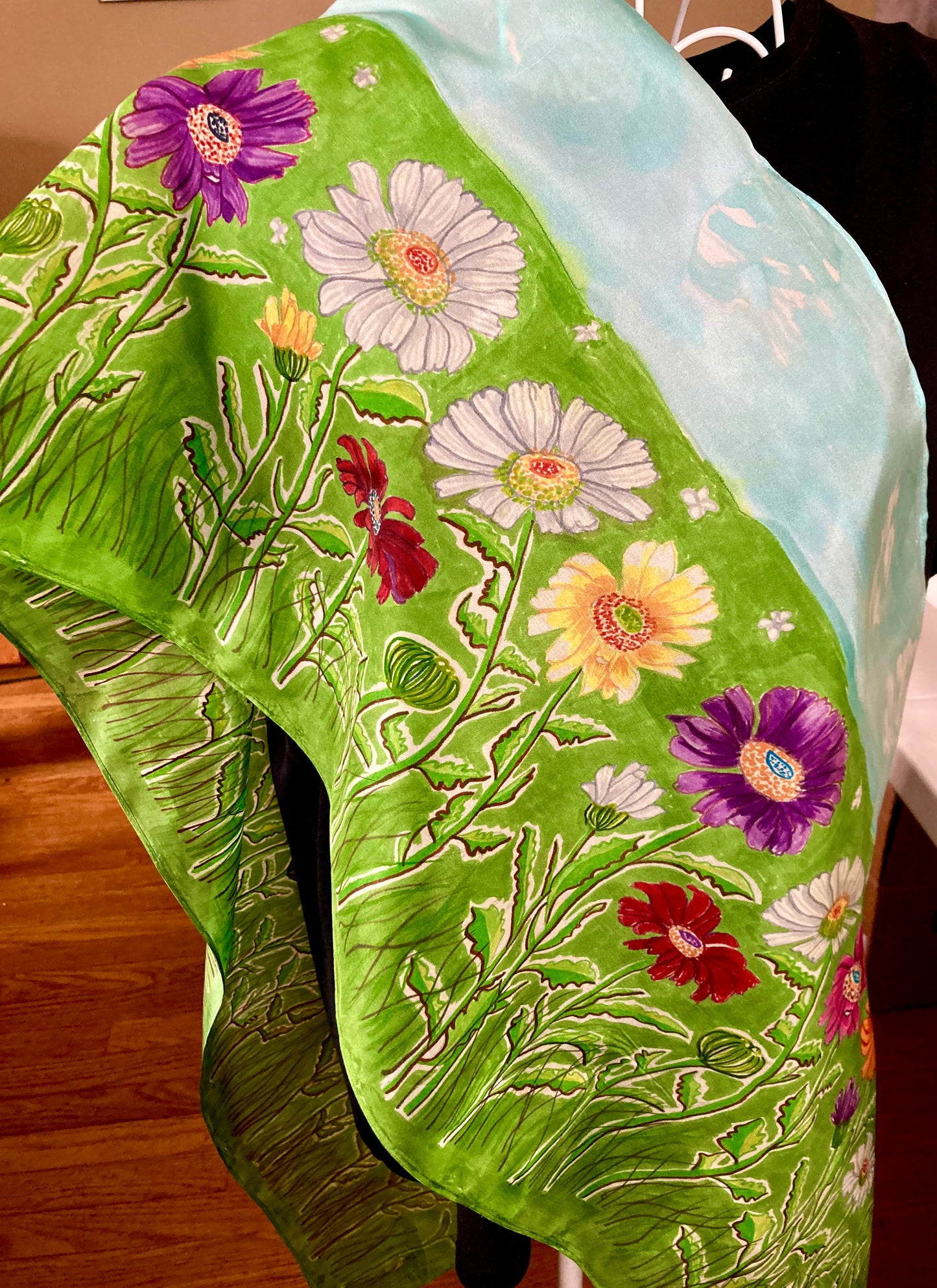 SPRING DAISIES Silk Scarf