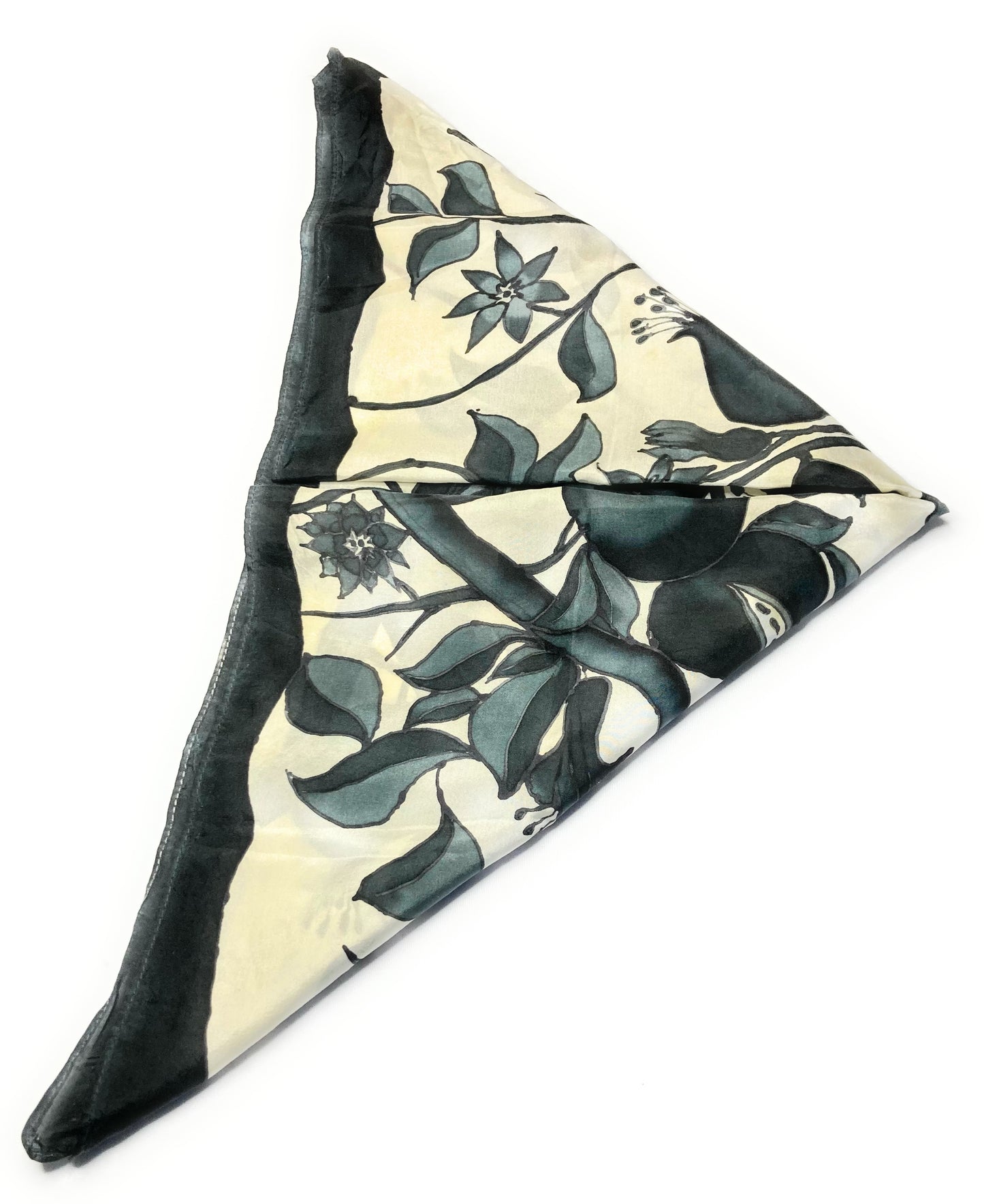 POMEGRANATE B &W Silk Bandana