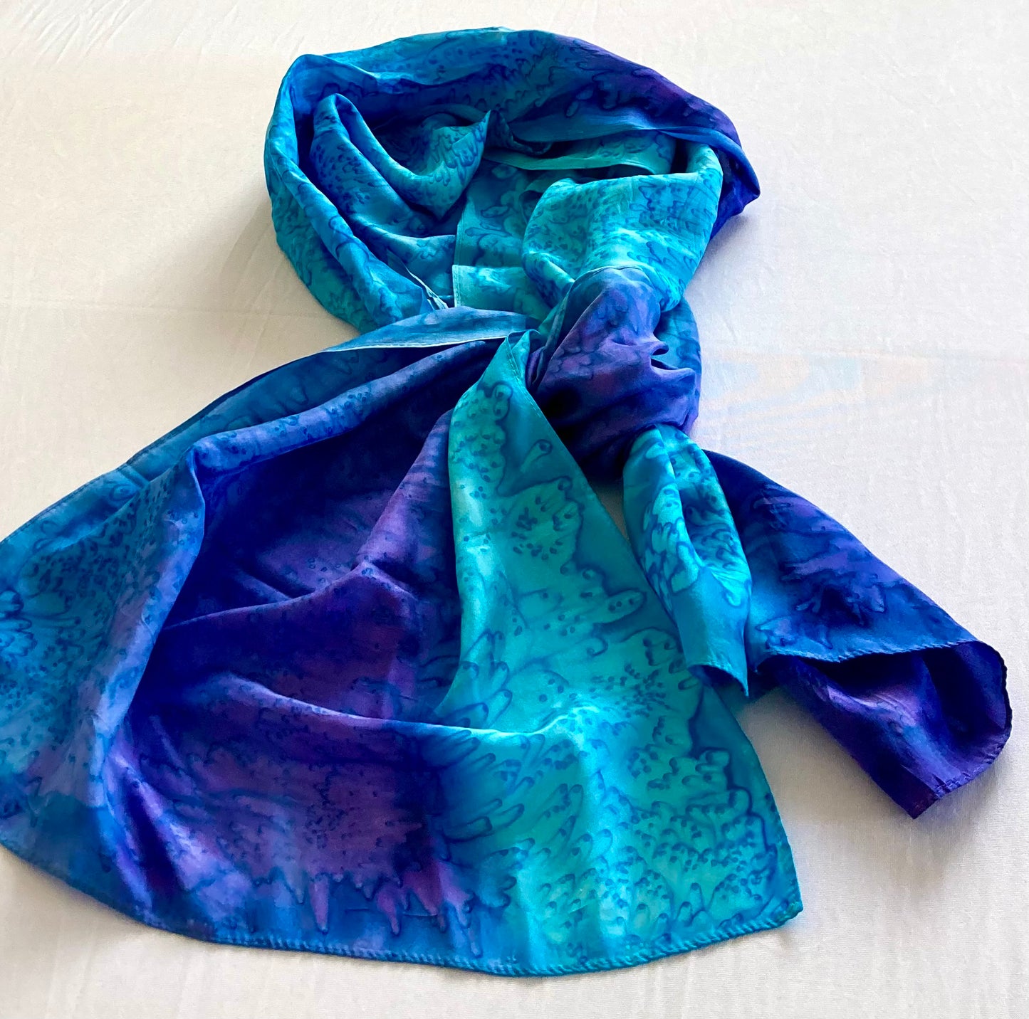 SEA WAVES Silk Scarf