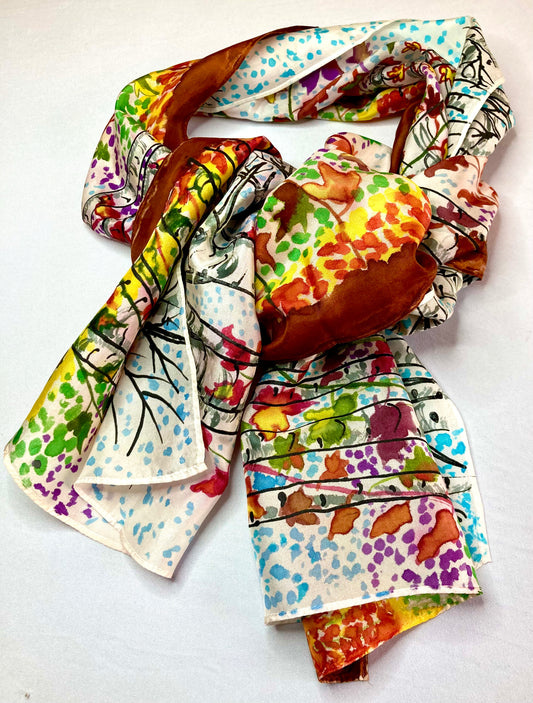 AUTUMN BIRCH Silk Scarf
