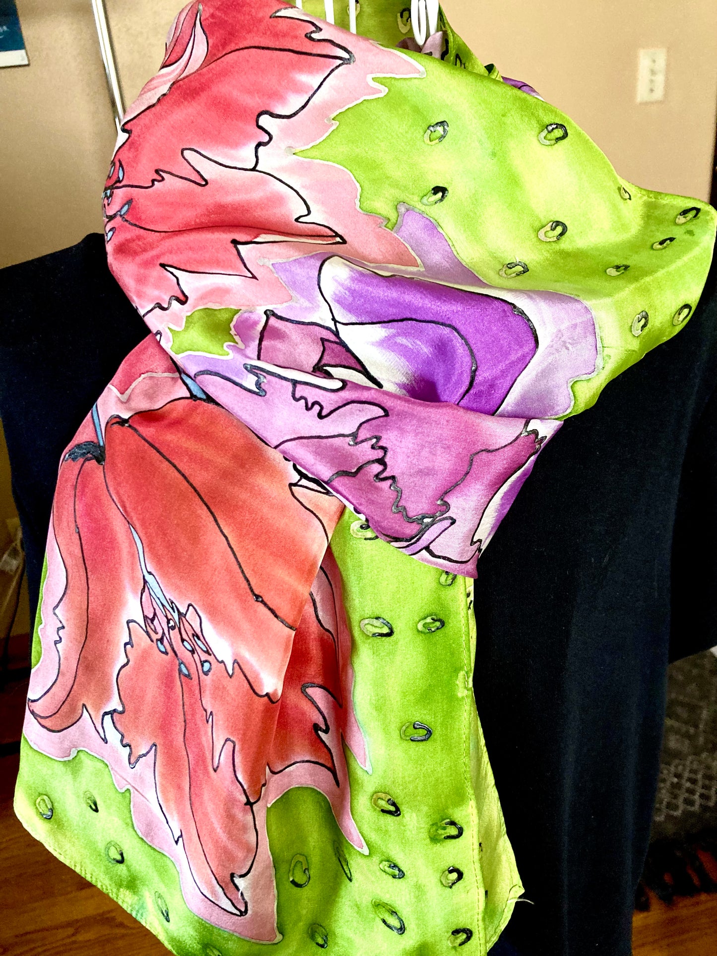 PURPLE PINK SILK SCARF
