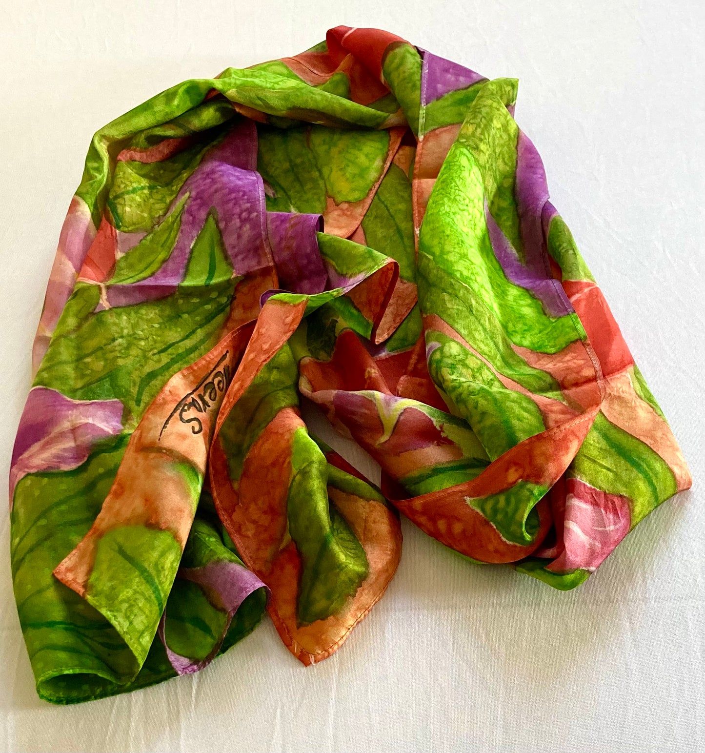 PURPLE LILY Silk Scarf