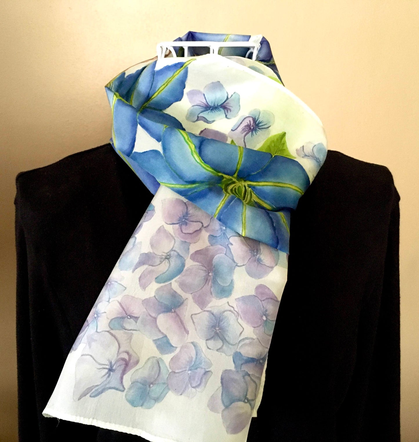 PURPLE HYDRANGEAS Silk Scarf