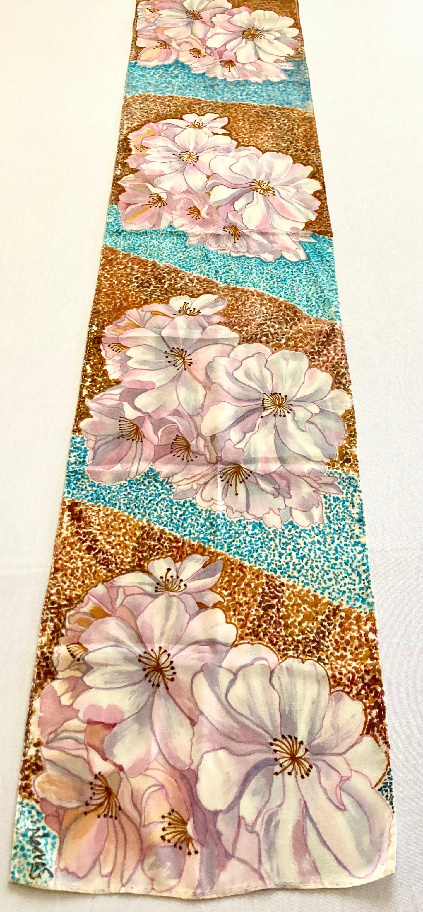 PINK FLOWERS Silk Scarf