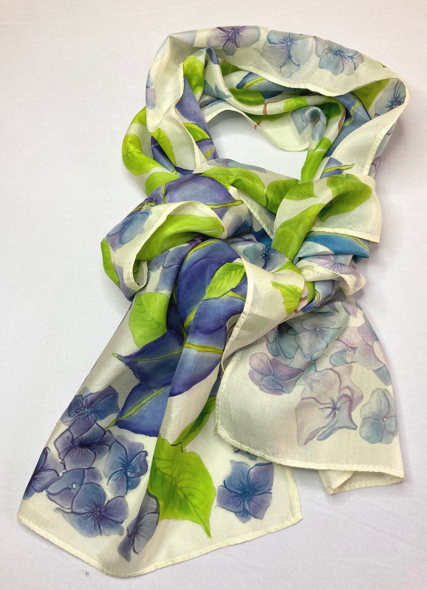 PURPLE HYDRANGEAS Silk Scarf